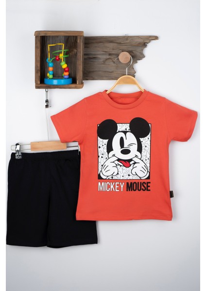 Mıckey Mouse Yazlık T-Shirt Alt Üst Takım Pamuk