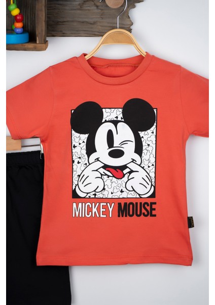 Mıckey Mouse Yazlık T-Shirt Alt Üst Takım Pamuk