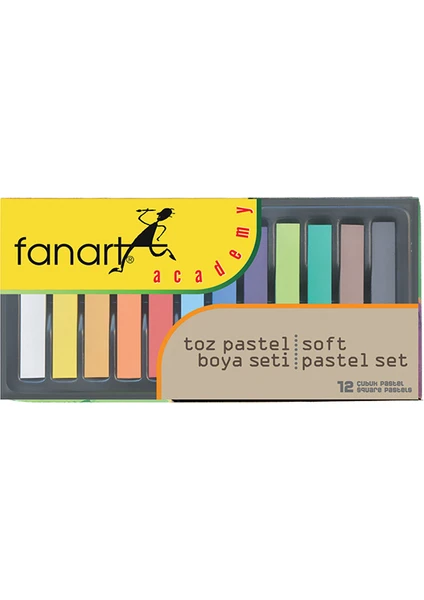 Academy Soft Pastel Toz Pastel Boya Seti 12 Renk