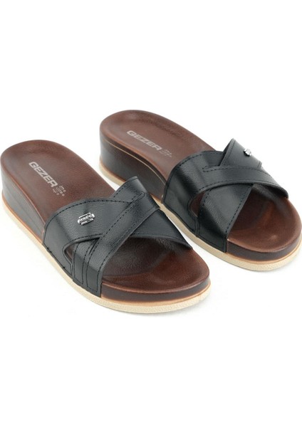 15203 Siyah Kadın Günlük Düz Terlik modelleri