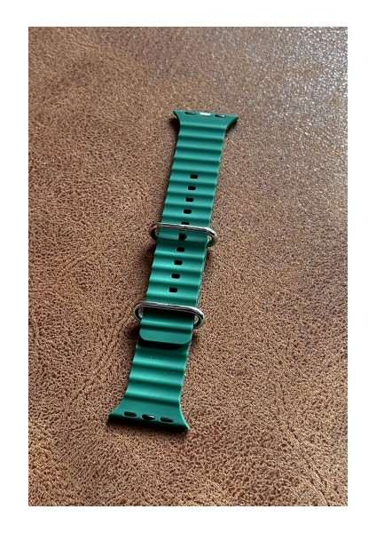 Apple Watch 7 Uyumlu 41MM Ocean Kordon Kaliteli Silikon Kayış Yeşil