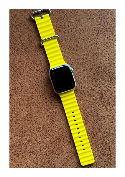 Apple Watch 6 Uyumlu 40MM Ocean Kordon Kaliteli Silikon Kayış Sarı