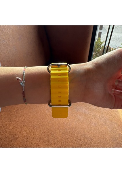Apple Watch 6 Uyumlu 40MM Ocean Kordon Kaliteli Silikon Kayış Sarı