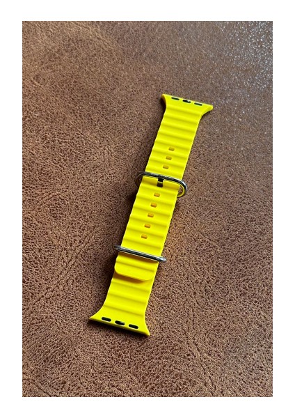 Apple Watch 6 Uyumlu 40MM Ocean Kordon Kaliteli Silikon Kayış Sarı