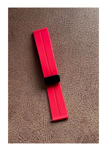 Xiaomi Watch S1 Active Uyumlu 22MM Kordon Silikon Kayış Kırmızı