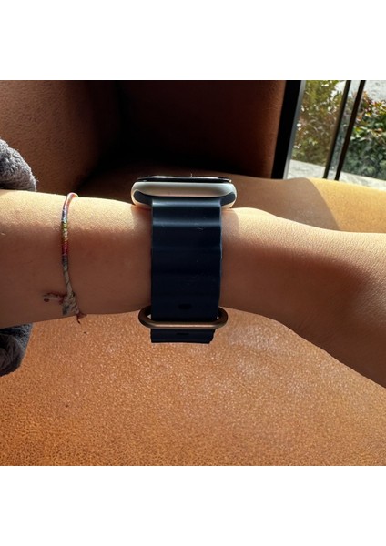 Apple Watch 7 Uyumlu 41MM Ocean Kordon Kaliteli Silikon Kayış Lacivert