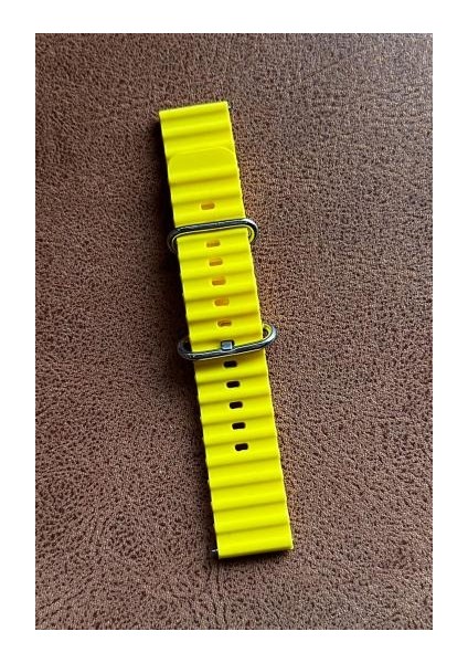 Xiaomi Watch S1 Active Uyumlu 22MM Ocean Kordon Silikon Kayış Sarı