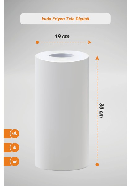 Isıda Eriyen Film 30 Micron / 80CM Şeffaf Tela