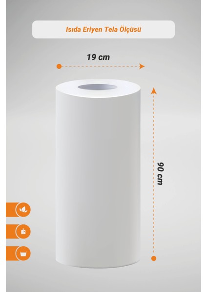 Isıda Eriyen Film 30 Micron / 90CM Şeffaf Tela