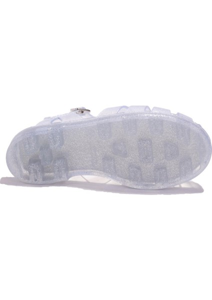 S10262BB Bıarrıtz Glitter Beyaz Ortopedik Günlük Kadın Sandalet