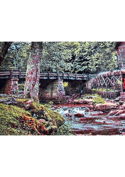 Saklı Değirmen Adlı Iran Tebriz Halı Tablo 95X75CM - Duvar Halı Kilim Tablo fırsatları