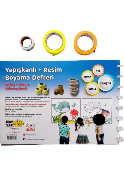 25X35 Resim Defteri Boyama Seti (Önce Boya Sonra Yapıştır ) 20 Yapraklı + 12 Renk Kuru Boya