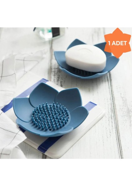 Sabunluk Lotus Tasarımlı Şık Sabunluk Katı Sabunluk Su Giderli Sabunluk