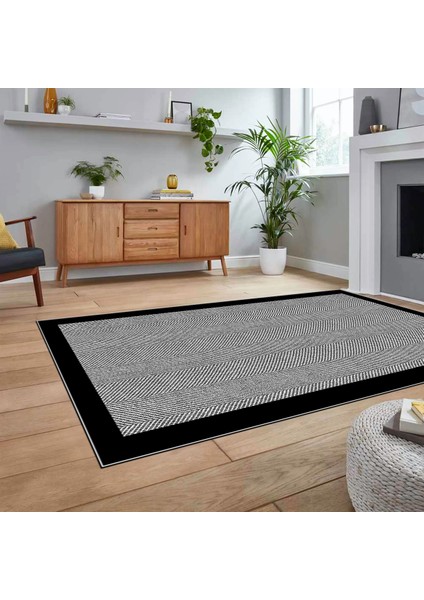 Dijital Baskılı Kaymaz Taban Yıkanabilir Jüt-Hasır Desen Mutfak Salon Halısı, V-Jüt-06-Siyah, fiyatları