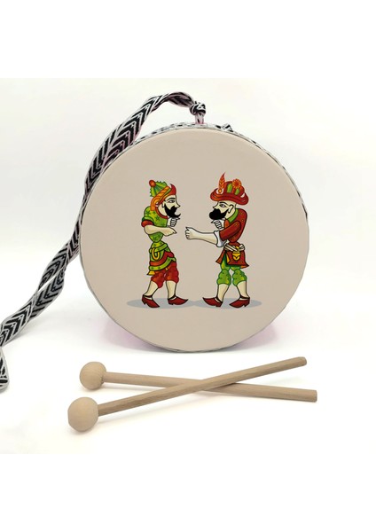 Çocuk Ramazan Davulu Hacivat Karagöz Baskılı Kırmızı fırsatları