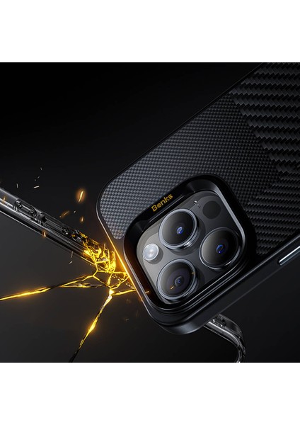 iPhone 14 Pro Max Kılıf Magsafe Özellikli Karbon Fiber Benks Montage Hybrid Armorpro Kevlar Kapak fırsatları