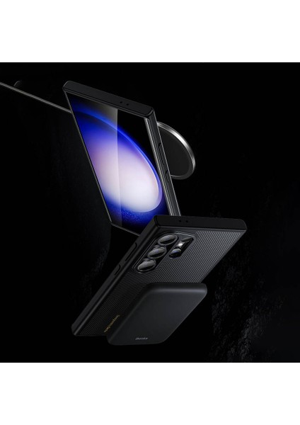 Galaxy S24 Plus Kılıf Magsafe Şarj Özellikli Karbon Fiber Benks Montage Hybrid Armorpro Kevlar Kapak