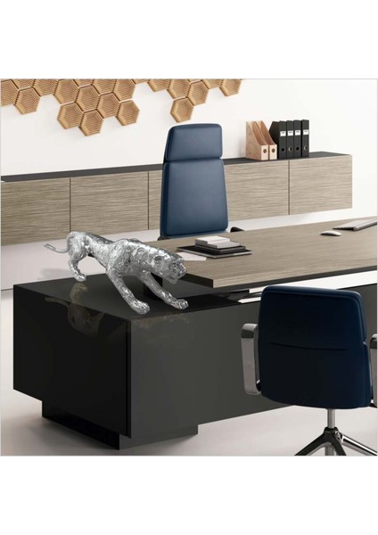 Büyük Ebat 80 cm Gümüş Varak Jaguar Kaplan Aslan Çita Kedi Vitrin Masa Tv Konsol Sehpa Süsü Objesi indirimleri