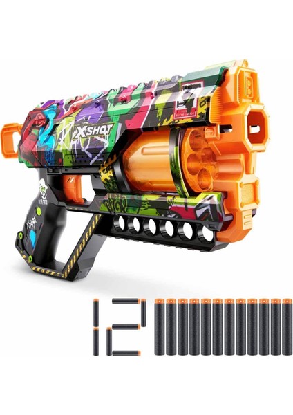 X-Shot Skins Griefer 12 Mermili Sünger Dart Atan Silah 32 cm S00036561 Graffiti fiyatları