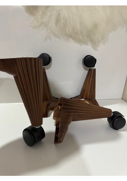 Tekerlekli Sehpa Masa Ayağı,akıllı Sehpa Ayağı, Sihirli Sehpa Ayağı Çizgili Ceviz 4 Adet 360 Derece 20 cm