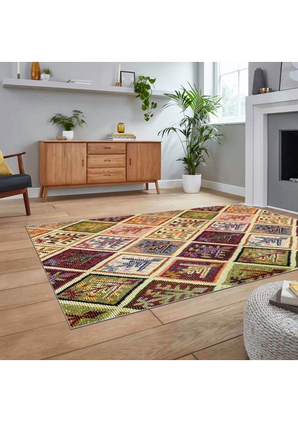 Dijital Baskılı Kaymaz Taban Yıkanabilir Patchwork Yolluk Salon Halısı, V-Patchwork-08-Renkli, fiyatları