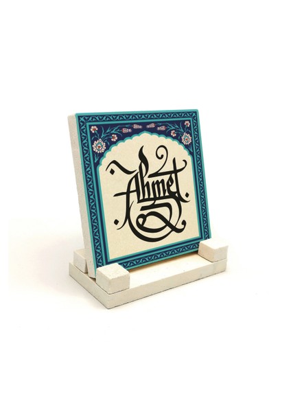Kişiye Özel Hediyelik Hat Yazılı Kaligrafi Doğaltaş Masaüstü ISIMLIK10CM x 10CM