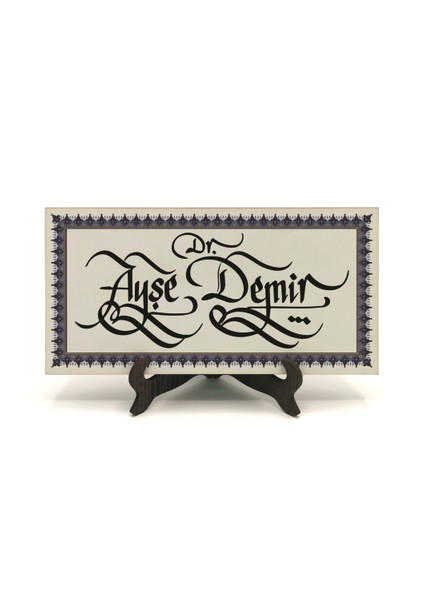 Geleneksel Hat Sanatı ile Mdf Üzerine Yazılı Masaüstü Isimlik fiyatları