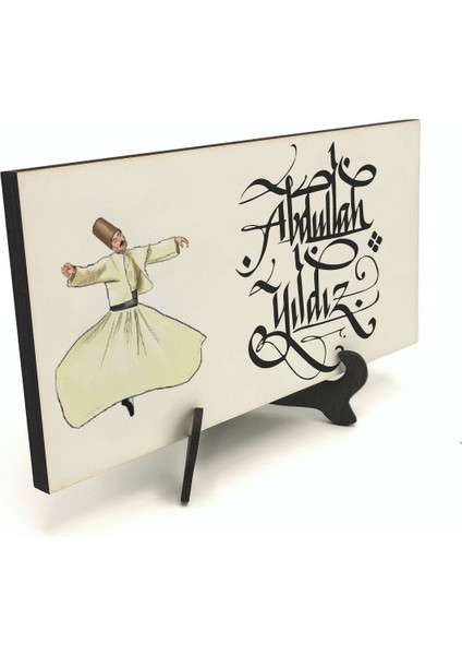 Geleneksel Hat Sanatı Ile Mdf Üzerine Yazılı Masaüstü Is Imlik