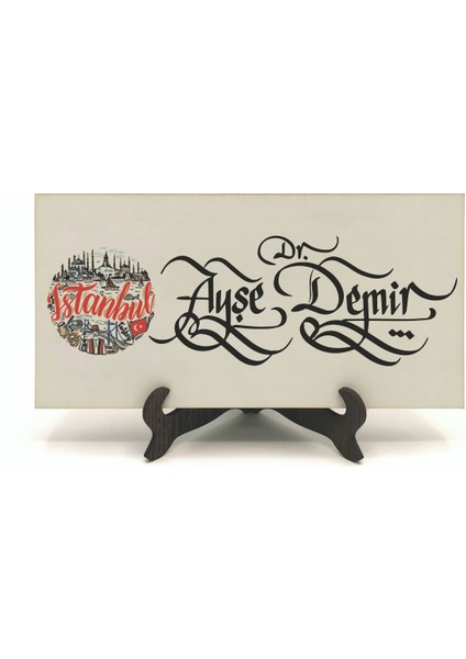 Geleneksel Hat Sanatı ile Mdf Üzerine Yazılı Masaüstü Isimlik fiyatları