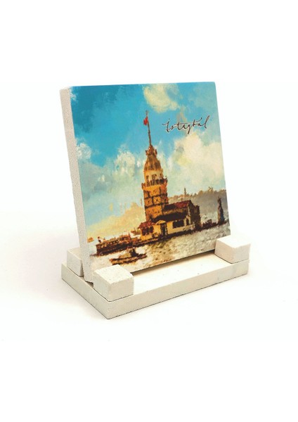 Kız Kulesibaskılı Doğaltaş Masaüstlük