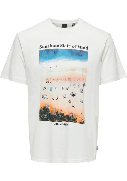 Erkek T-Shirt Kırık Beyaz 22028735 Onskolton Reg Beach Photoprınt Ss Tee modelleri