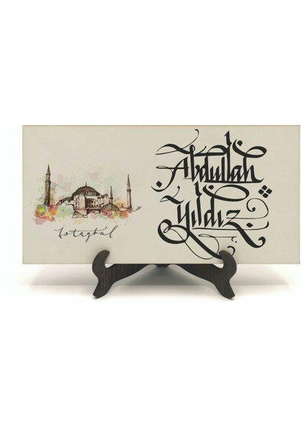 Geleneksel Hat Sanatı ile Mdf Üzerine Yazılı Masaüstü Isimlik fiyatları