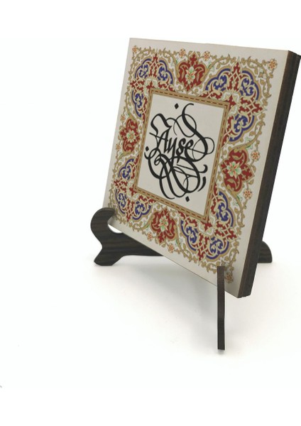 Geleneksel Hat Sanatı ile Mdf Üzerine Yazılı Masaüstü Isimlik