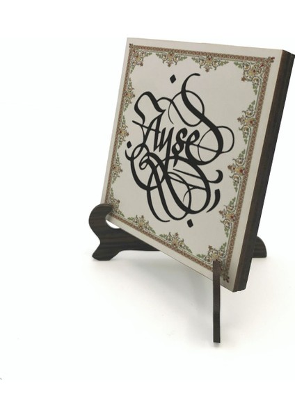 Geleneksel Hat Sanatı ile Mdf Üzerine Yazılı Masaüstü Isimlik