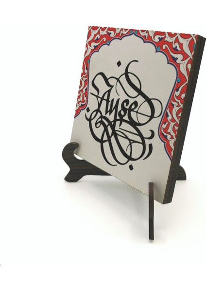 Geleneksel Hat Sanatı ile Mdf Üzerine Yazılı Masaüstü Isimlik