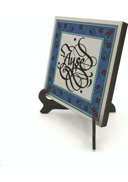 Geleneksel Hat Sanatı ile Mdf Üzerine Yazılı Masaüstü Isimlik