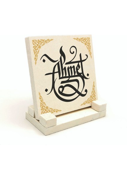 Geleneksel Hat Sanatı ile Doğal Taş Üzerine Yazılı Masaüstü Isimlik