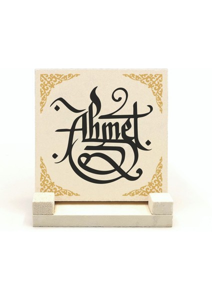 Geleneksel Hat Sanatı ile Doğal Taş Üzerine Yazılı Masaüstü Isimlik fiyatları