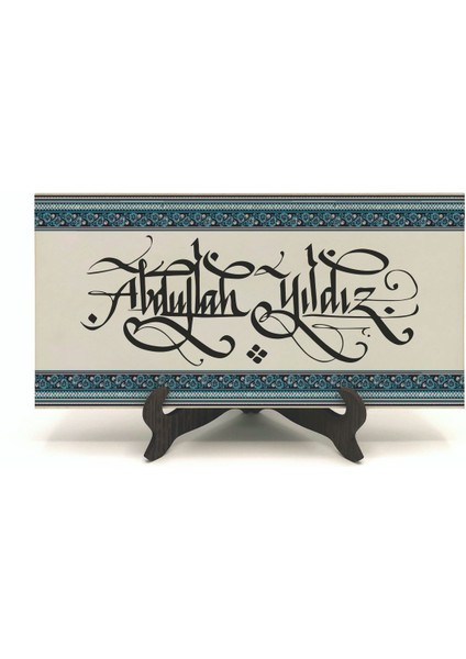 Geleneksel Hat Sanatı ile Mdf Üzerine Yazılı Masaüstü Isimlik fiyatları