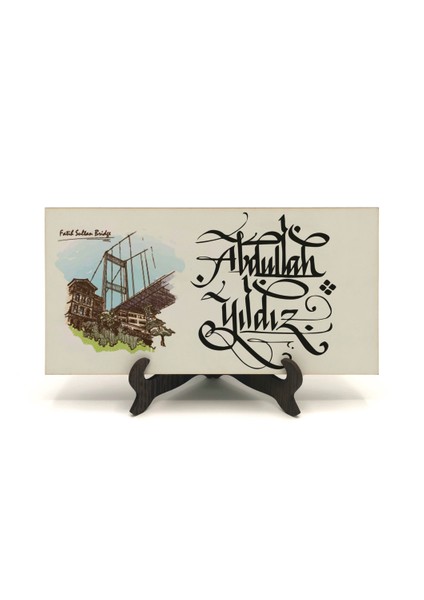 Geleneksel Hat Sanatı ile Mdf Üzerine Yazılı Masaüstü Isimlik fiyatları