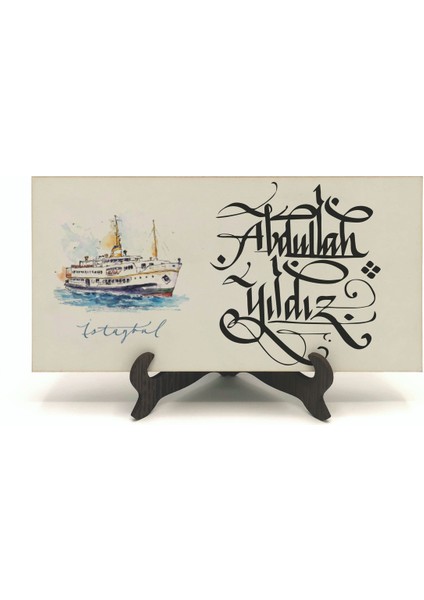 Geleneksel Hat Sanatı ile Mdf Üzerine Yazılı Masaüstü Isimlik fiyatları