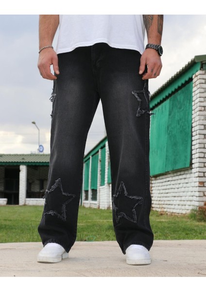 Premium Baggy Starry Patch Kot Pantolon