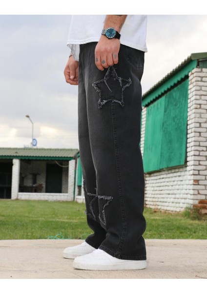 Premium Baggy Starry Patch Kot Pantolon fiyatları