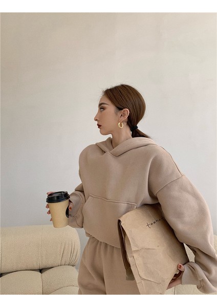 Kadın Oversize 3 Iplik Içi Şardonlu Eşofman Takımı