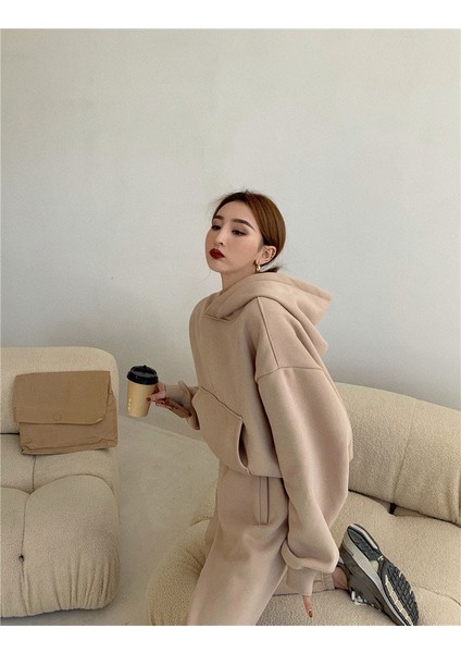 Kadın Oversize 3 Iplik Içi Şardonlu Eşofman Takımı