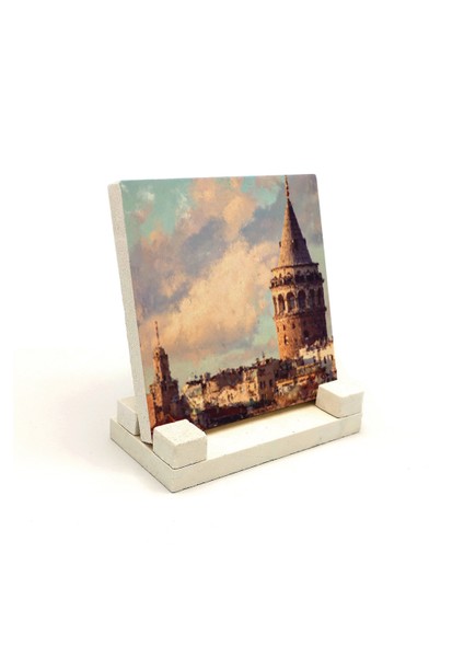 Galata Kulesibaskılı Doğaltaş Masaüstlük