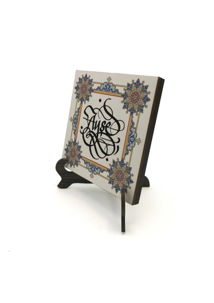 Geleneksel Hat Sanatı ile Mdf Üzerine Yazılı Masaüstü Isimlik