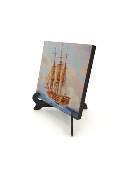 Fransız Gemisi Resmi Baskılı Mdf Masaüstlük