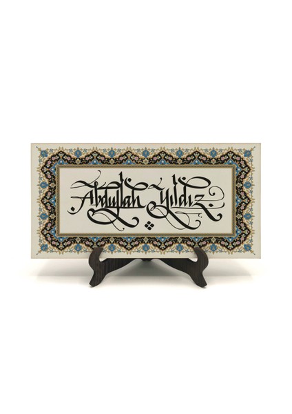 Geleneksel Hat Sanatı ile Mdf Üzerine Yazılı Masaüstü Isimlik fiyatları