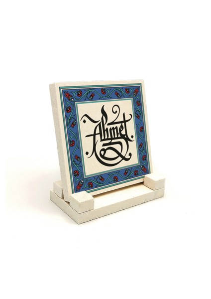 Geleneksel Hat Sanatı ile Doğal Taş Üzerine Yazılı Masaüstü Isimlik